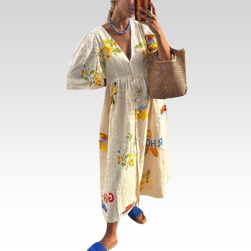 Sommerkleid Mediterran Elegant Luftig für Damen – Serilda