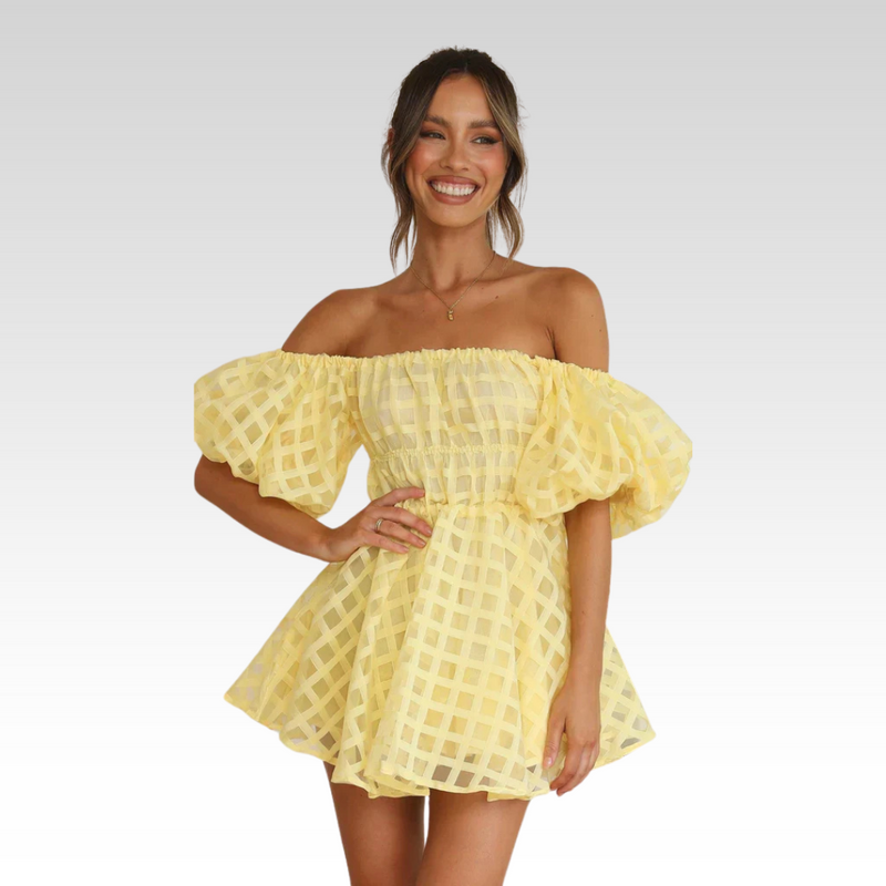 Minikleid Puffärmel Elegant Modern Figurbetont – Elaysia