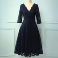 Elegantes Formelles Kleid mit 3/4-Ärmeln & fließender Silhouette – Adriana