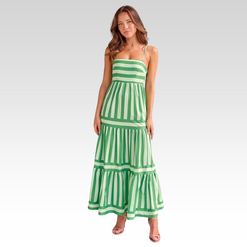 Gestreiftes Kleid Locker Elegant Vielseitig Damen – Nerina