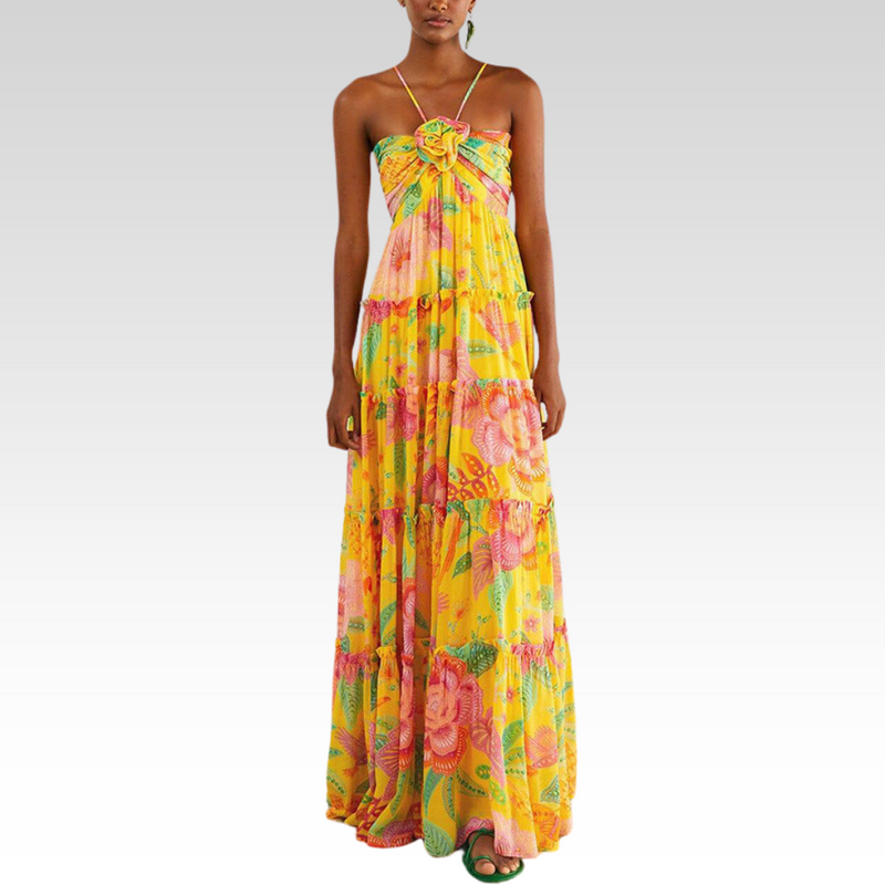 Kleid Floral Lagenlook Elegant Figurfreundlich Sommer – Elanira