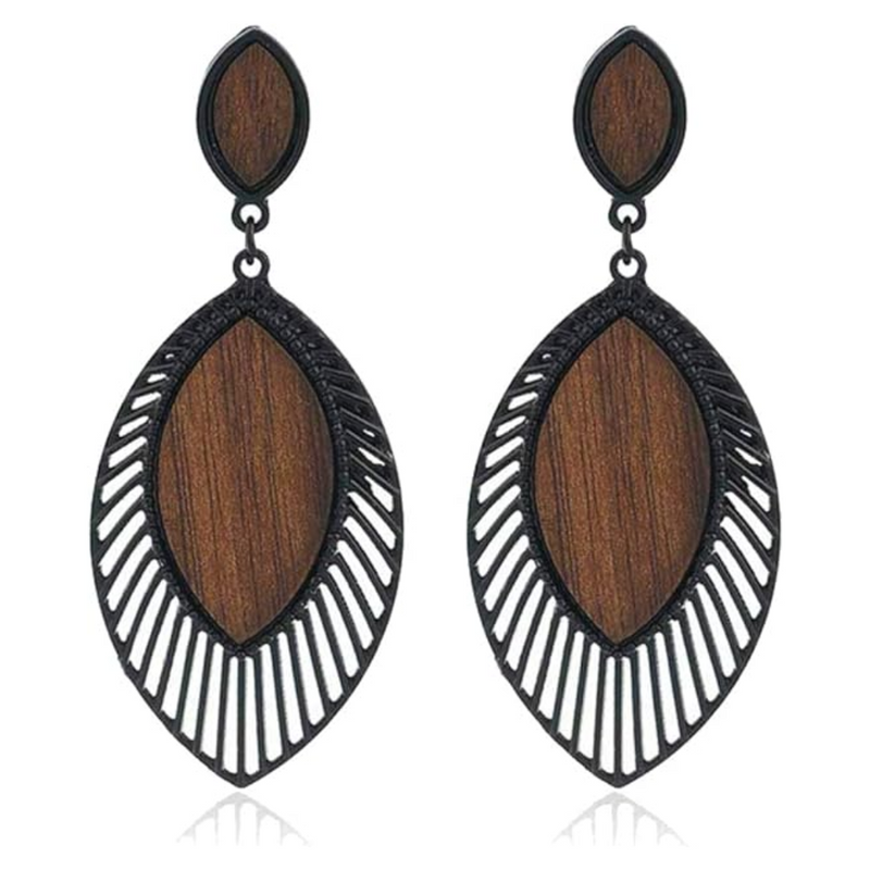 Holz Tropfen Ohrringe Boho Chic Schmuck – Lena