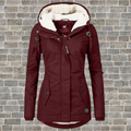 Warme Baumwoll-Winterjacke mit Plissé-Design – Lena