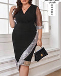 Elegantes Übergrößen-Partykleid mit Glitzer-Details – Aurelia