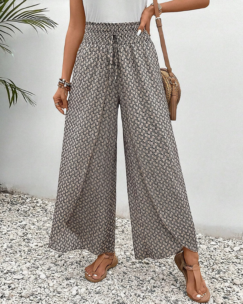 Damen Stoffhose Weit Gemustert Trendlook – Amelie