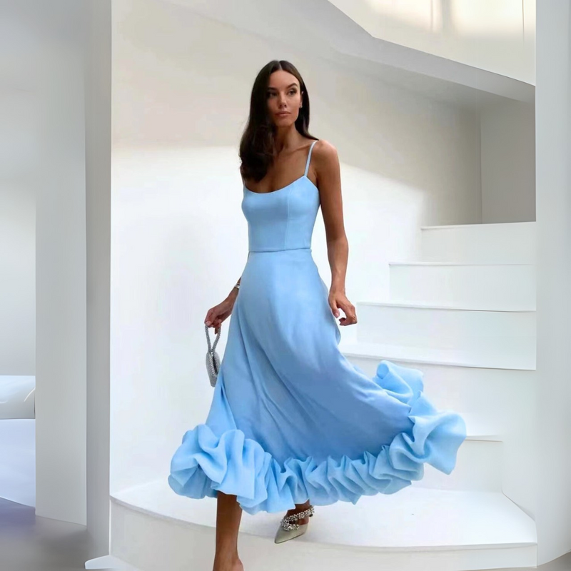 Midi Kleid Raffung Elegant Figurbetont Komfort – Lina