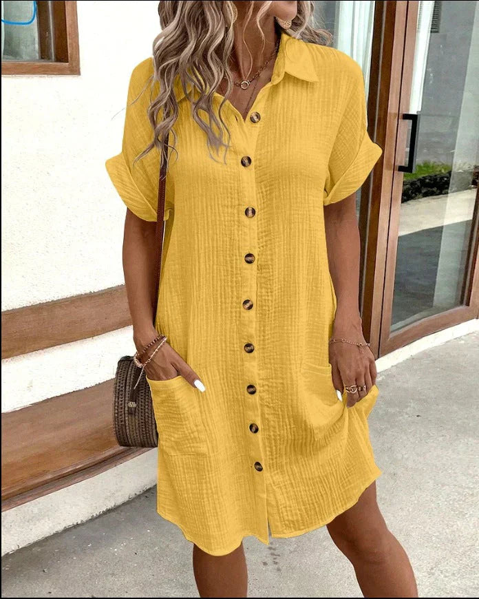 Sommerkleid Polo Look Luftig Oversize Damen – Solavie