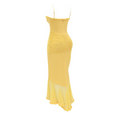 Midi Kleid Gelb Raffung Sommer Elegant – Sophie