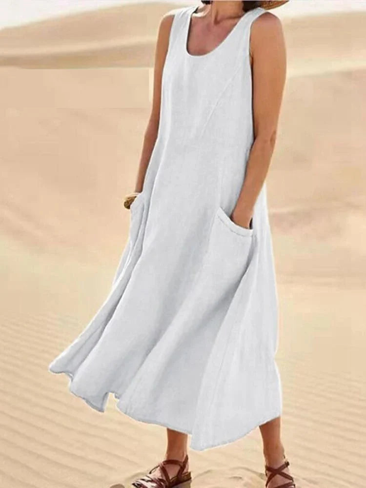 Elegantes Sommerkleid für Damen mit Bauchabdeckung – Juliane