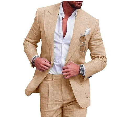 Eleganter Leinenanzug für Herren mit perfekter Passform – Laurent