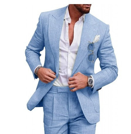 Eleganter Leinenanzug für Herren mit perfekter Passform – Laurent