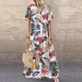Blumen Maxikleid Elegant Sommer Luftig Damen – Marilena