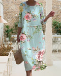 Blumenkleid Damen Sommer Elegant Luftig Komfort – Felirra