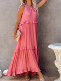 Sommerkleid Neckholder A-Linie Luftig Boho – Feliora