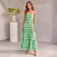 Gestreiftes Kleid Locker Elegant Vielseitig Damen – Nerina