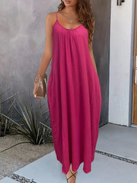 Maxi Sommerkleid mit Trägern und Taschen – Elina