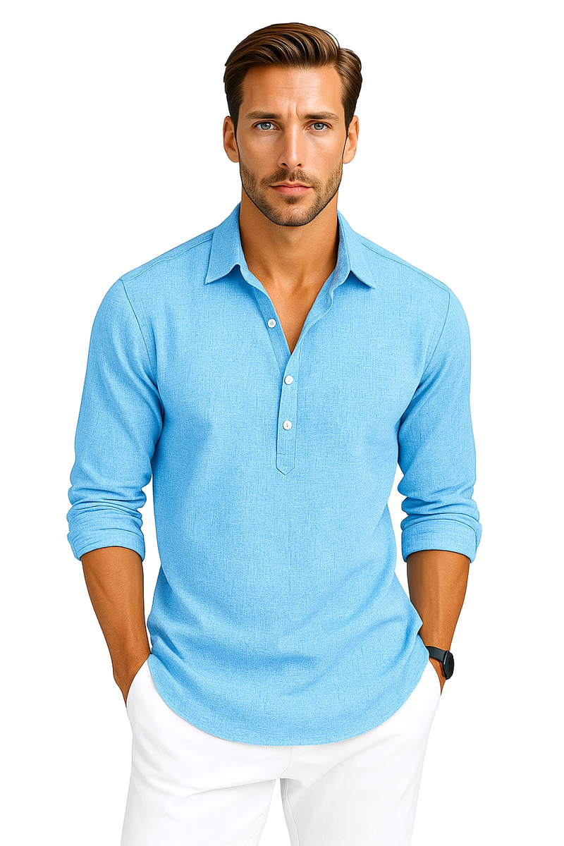 Freizeithemd Herren Leinen Slim Fit mit Kragen – Armin