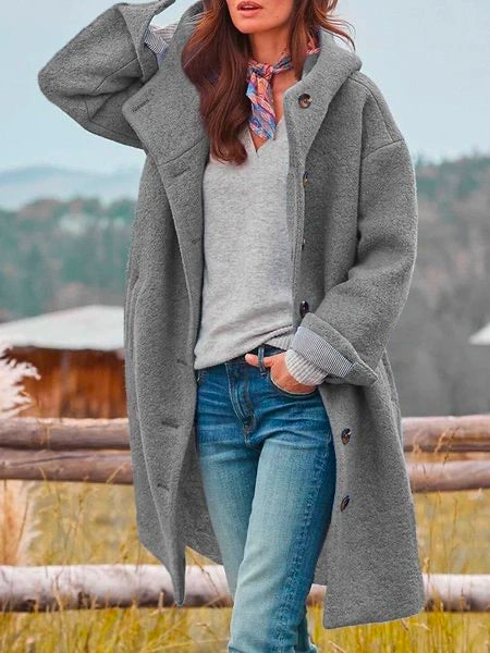 Damen Wintermantel mit Taillierter Passform und Taschen – Wanda
