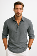 Freizeithemd Herren Leinen Slim Fit mit Kragen – Armin