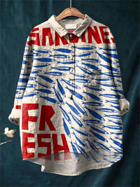 Künstlerisches Oversize Hemd mit Print – Artoza