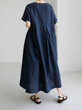 Elegantes Maxikleid mit kurzen Ärmeln für Damen – Mireya