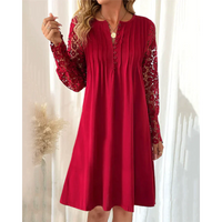 Elegantes Baumwollkleid mit Spitzenärmel – Carlotta