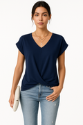 Damen Oberteil Bio-Baumwolle V-Ausschnitt Komfort – Elina