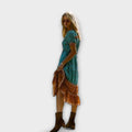 Boho Midikleid mit Knopfleiste und Blumenprint – Elviera