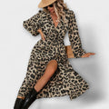 Leopardenkleid Damen Frühling Elegant Leicht – Natalie