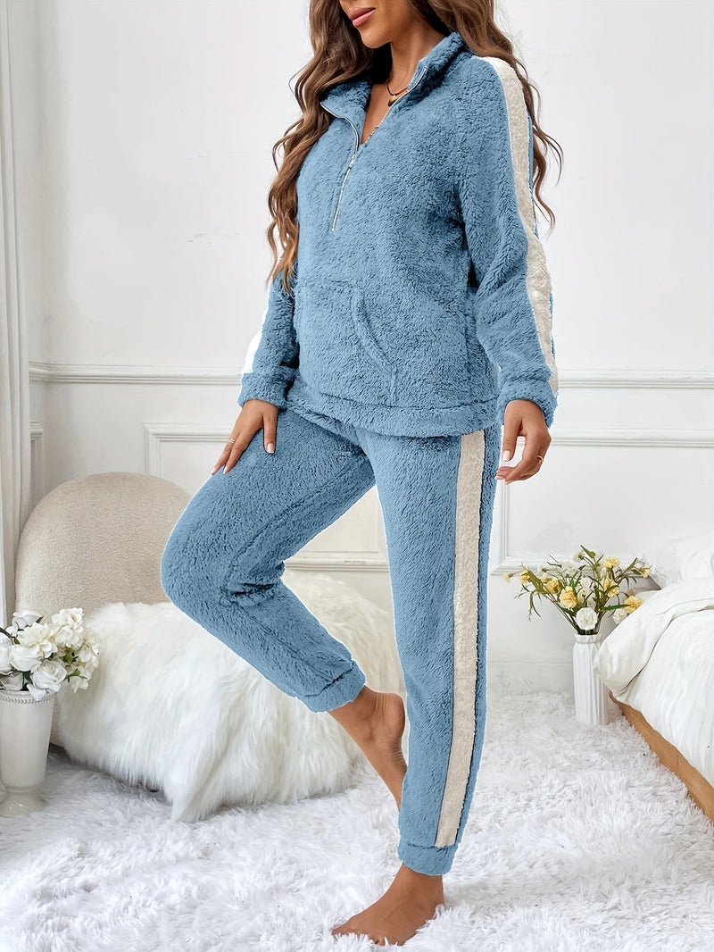 Plüsch-Pyjama Set Damen Warm und Bequem – Emilia