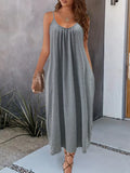 Maxi Sommerkleid mit Trägern und Taschen – Elina