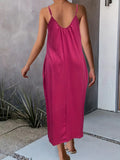 Maxi Sommerkleid mit Trägern und Taschen – Elina