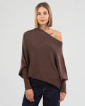 Oversized Damenpullover mit asymmetrischem Kragen – Sophia
