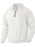 Herren Vintage Pullover Warm Stehkragen mit Reißverschluss - Anton
