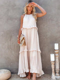 Sommerkleid Neckholder A-Linie Luftig Boho – Feliora