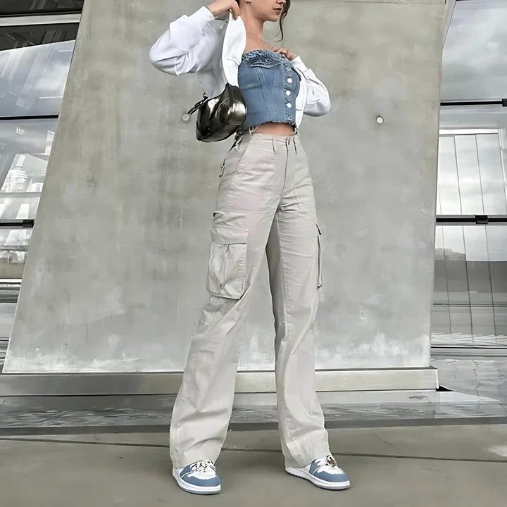 Damen Cargohose mit verstellbarem Beinabschluss – Travira