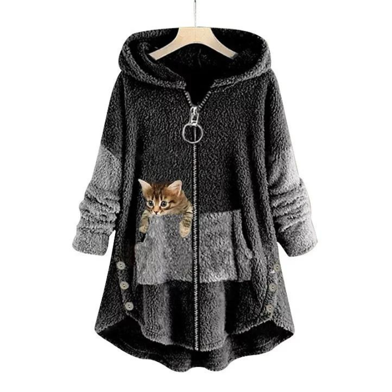 Teddymantel Damen Warm Kuschelig Winter Oversize – Lunavia