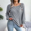 Strickpullover mit elegantem Ausschnitt für Damen – Ella