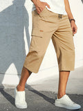 Dreiviertel Cargohose Herren Baumwolle bequem Alltag – Travano