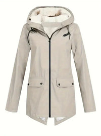 Damen Regenmantel warm mit Plüschfutter für Outdoor – Elenya