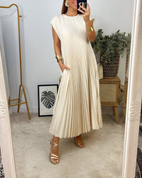 Plisseekleid Damen Ärmellos Elegant Sommerkleid – Emma
