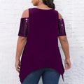 Cold-Shoulder-Sommer-T-Shirt mit asymmetrischem Saum – Mila