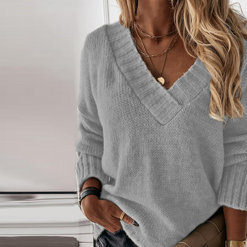 Leichter V-Ausschnitt Strickpullover - Isabelle
