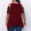 Cold-Shoulder-Sommer-T-Shirt mit asymmetrischem Saum – Mila
