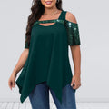 Cold-Shoulder-Sommer-T-Shirt mit asymmetrischem Saum – Mila