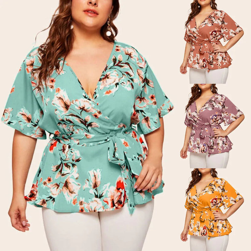 Elegante Chiffon-Bluse mit V-Ausschnitt – Alina