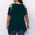 Cold-Shoulder-Sommer-T-Shirt mit asymmetrischem Saum – Mila