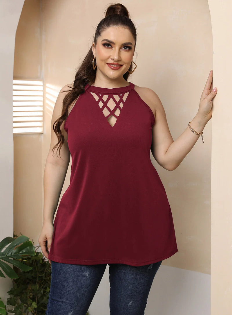 Luftiges Plus-Size Haltertop für den Sommer – Lea