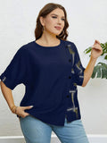 Bedrucktes Sommer-T-Shirt mit Knopfleiste – Lina
