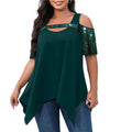 Cold-Shoulder-Sommer-T-Shirt mit asymmetrischem Saum – Mila